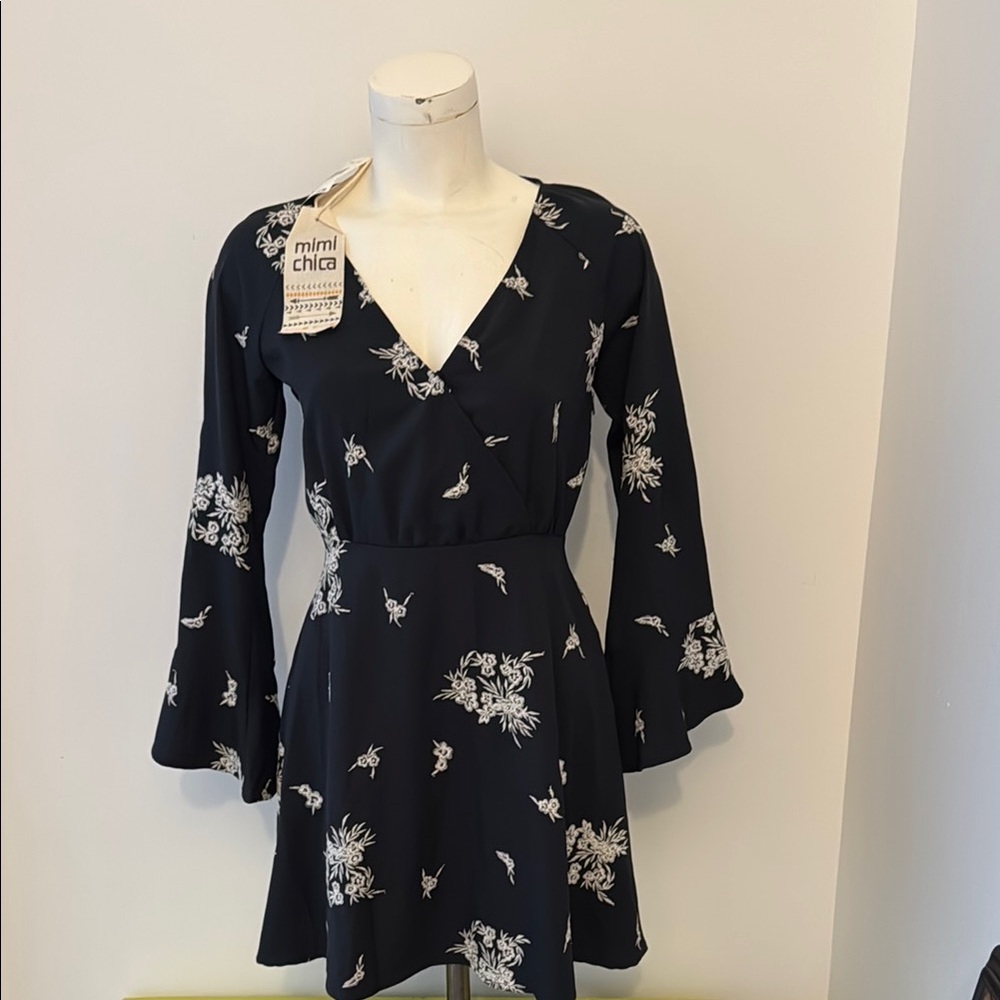 Mimi Chica Black Floral Women's Dress